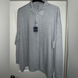 Jos. A. Bank Men's Tailored Fit Polo Shirt Size 4X NWT Long Sleeves Gray